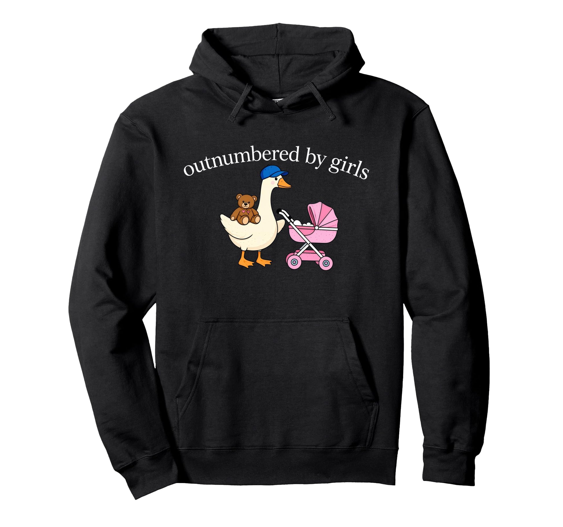 Outnumbered Funny Goose Dad Fathers Day Hoodie - Graphic Print Men Women - T-Shirt, Sweatshirt, Hoodie