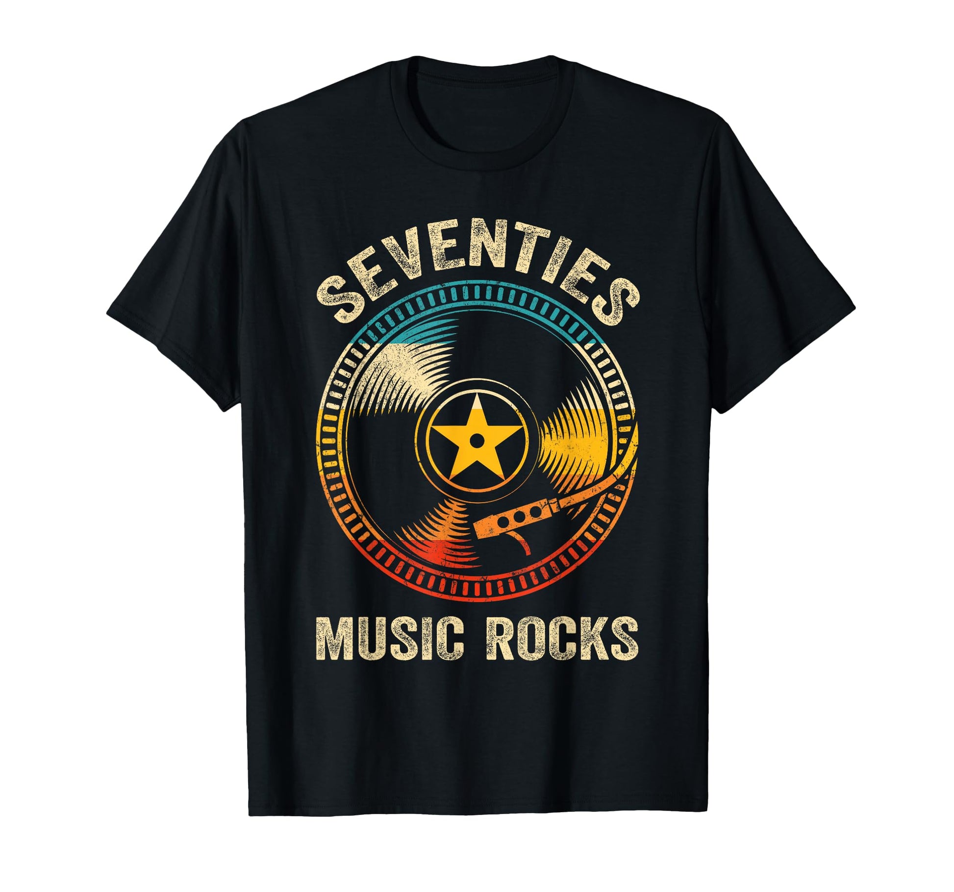 Seventies Music Rocks 70S Records T-Shirt - Trendy Graphic for Adults - T-Shirt, Sweatshirt, Hoodie