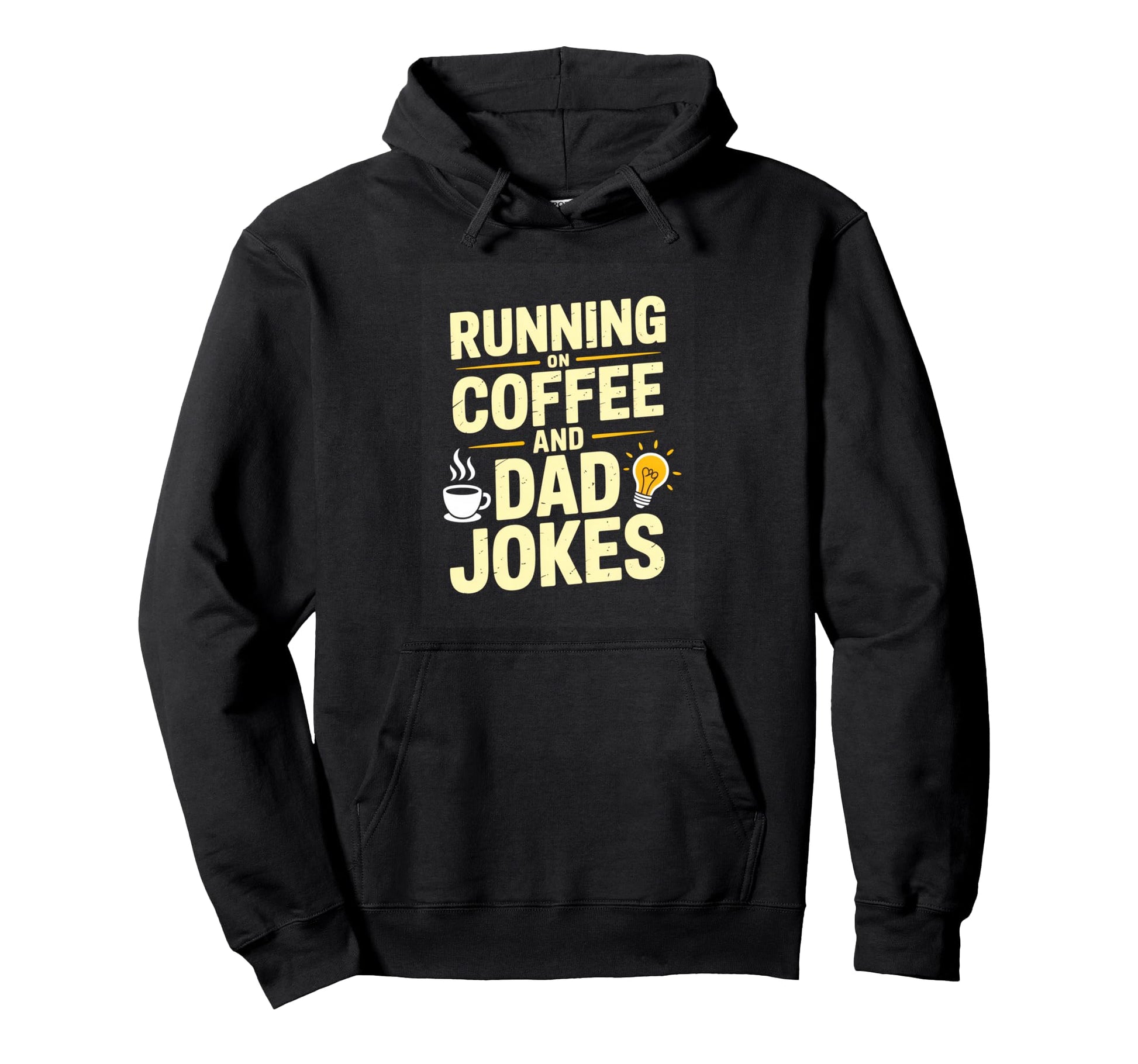 Running Coffee And Dad Jokes Funny Dad Hoodie - Streetwear Style for Adults - T-Shirt, Sweatshirt, Hoodie