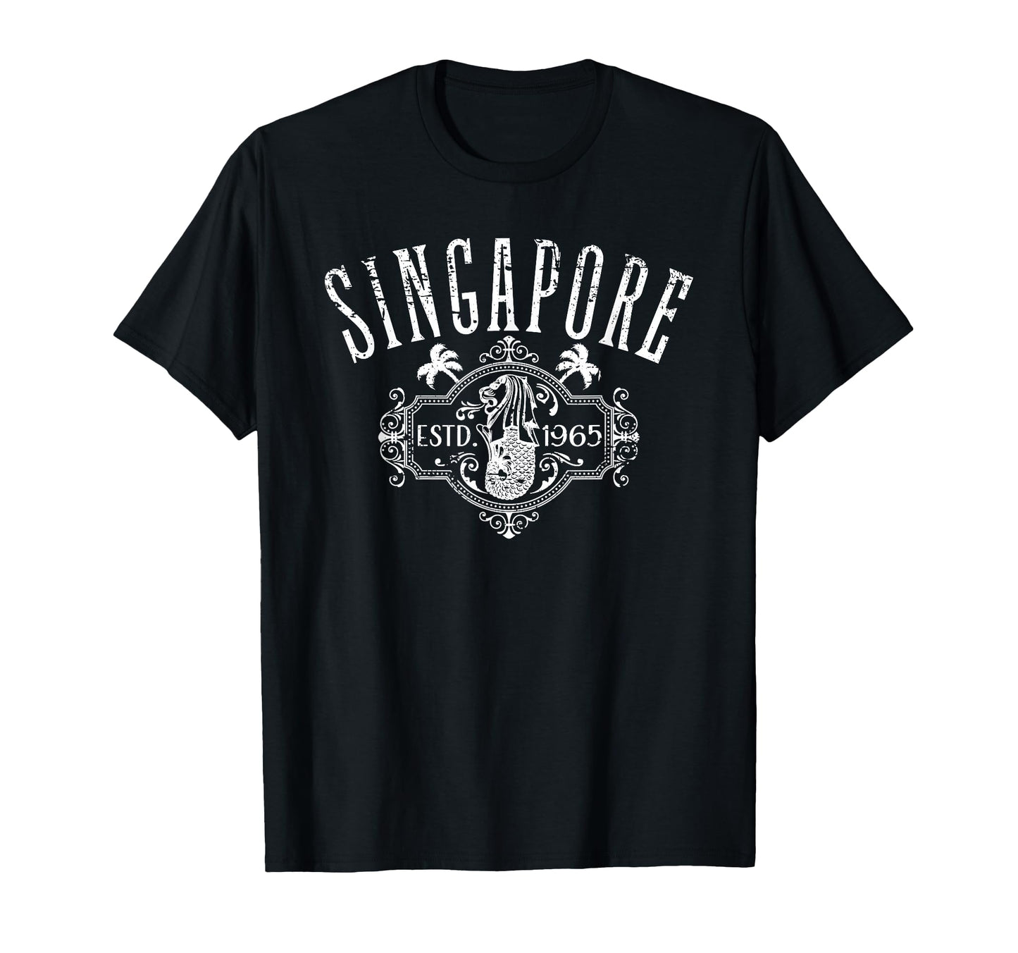 Singapore Merlion Distressed Souvenir T-Shirt - Aesthetic Graphic Men Women - T-Shirt, Sweatshirt, Hoodie