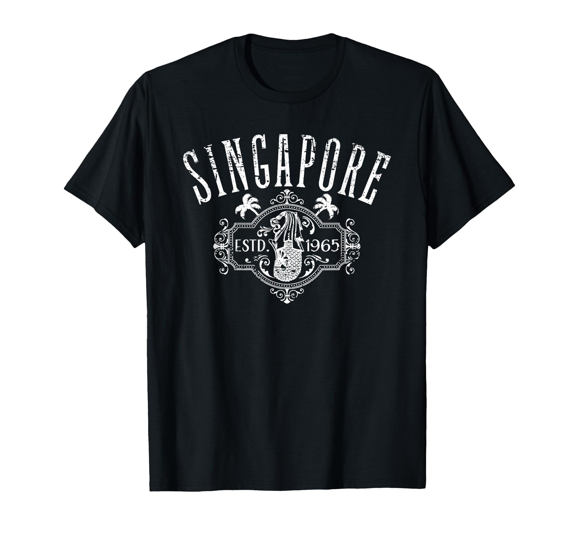 Singapore Merlion Distressed Souvenir T-Shirt - Aesthetic Graphic Men Women - T-Shirt, Sweatshirt, Hoodie