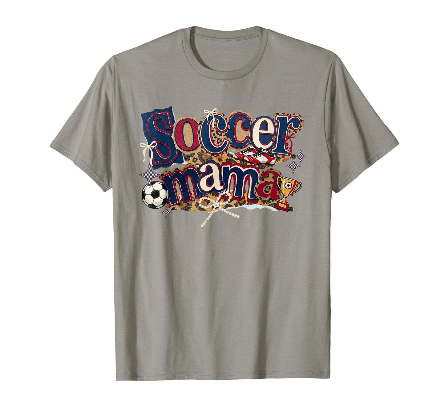 Soccer Mama Leopard Coquette Bow Soccer T-Shirt - Unique Graphic Unisex - T-Shirt, Sweatshirt, Hoodie