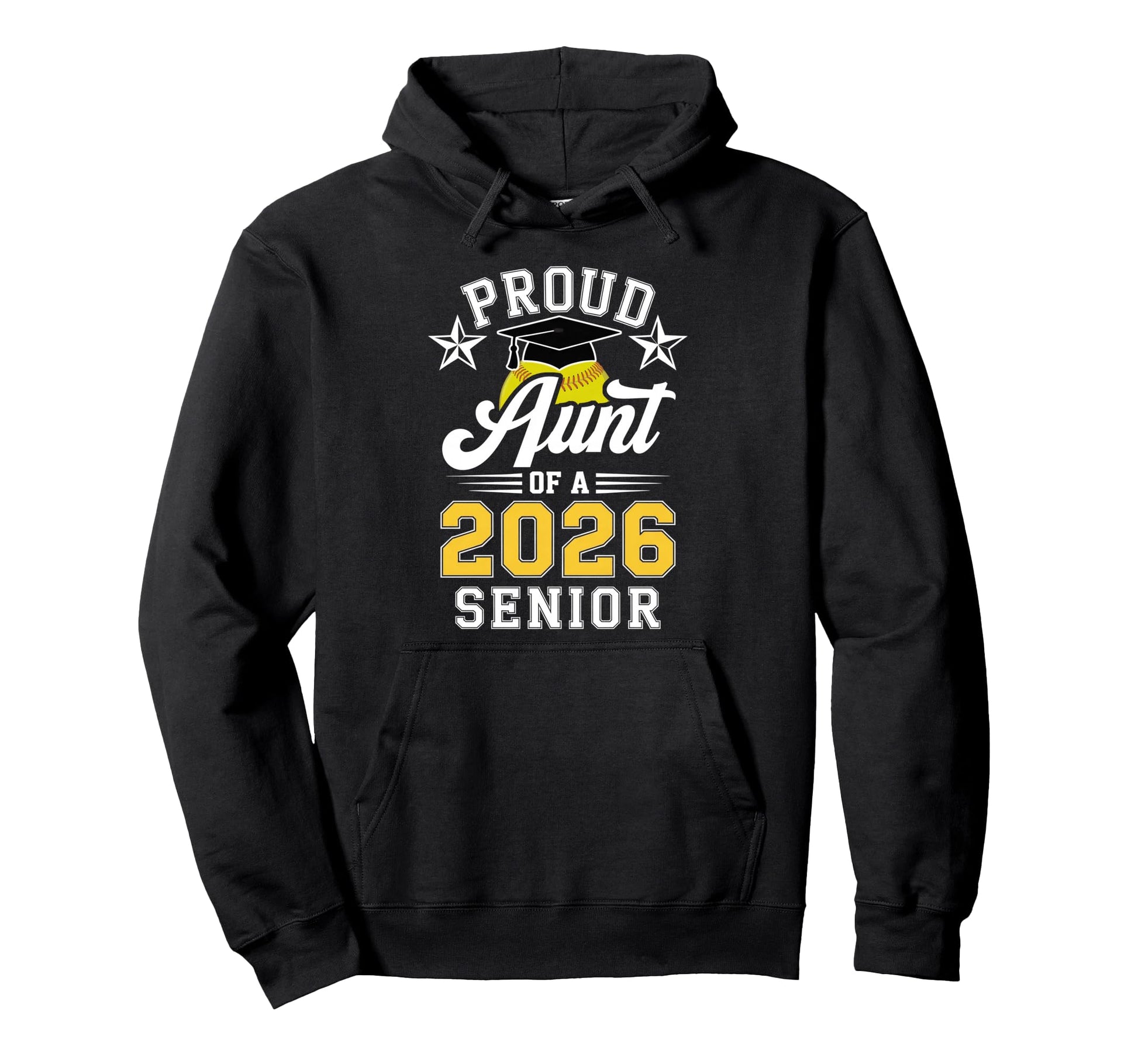 Proud Aunt 2026 Senior Softball Hoodie - Minimalist Print for Adults - T-Shirt, Sweatshirt, Hoodie