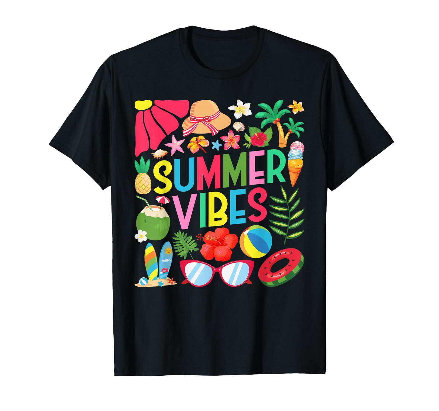 Summer Vibes Boho Flowers Beach Vacation T-Shirt - Minimalist Print Unisex - T-Shirt, Sweatshirt, Hoodie