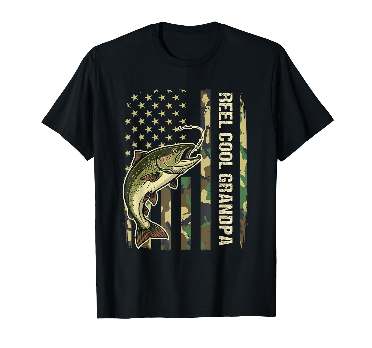 Reel Grandpa Trout Fishing Camo T-Shirt - Casual Everyday Wear Unisex - T-Shirt, Sweatshirt, Hoodie