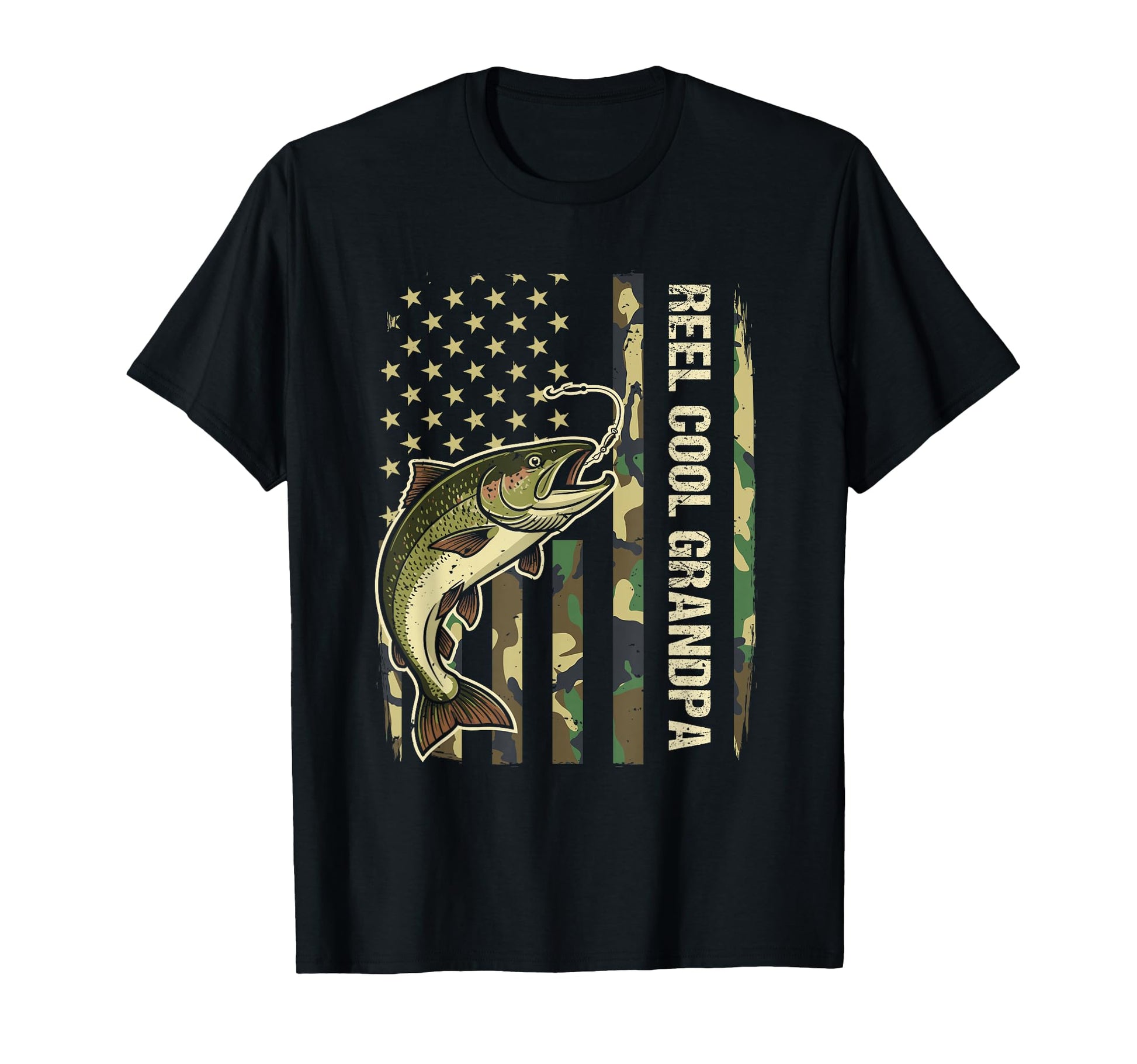 Reel Grandpa Trout Fishing Camo T-Shirt - Casual Everyday Wear Unisex - T-Shirt, Sweatshirt, Hoodie