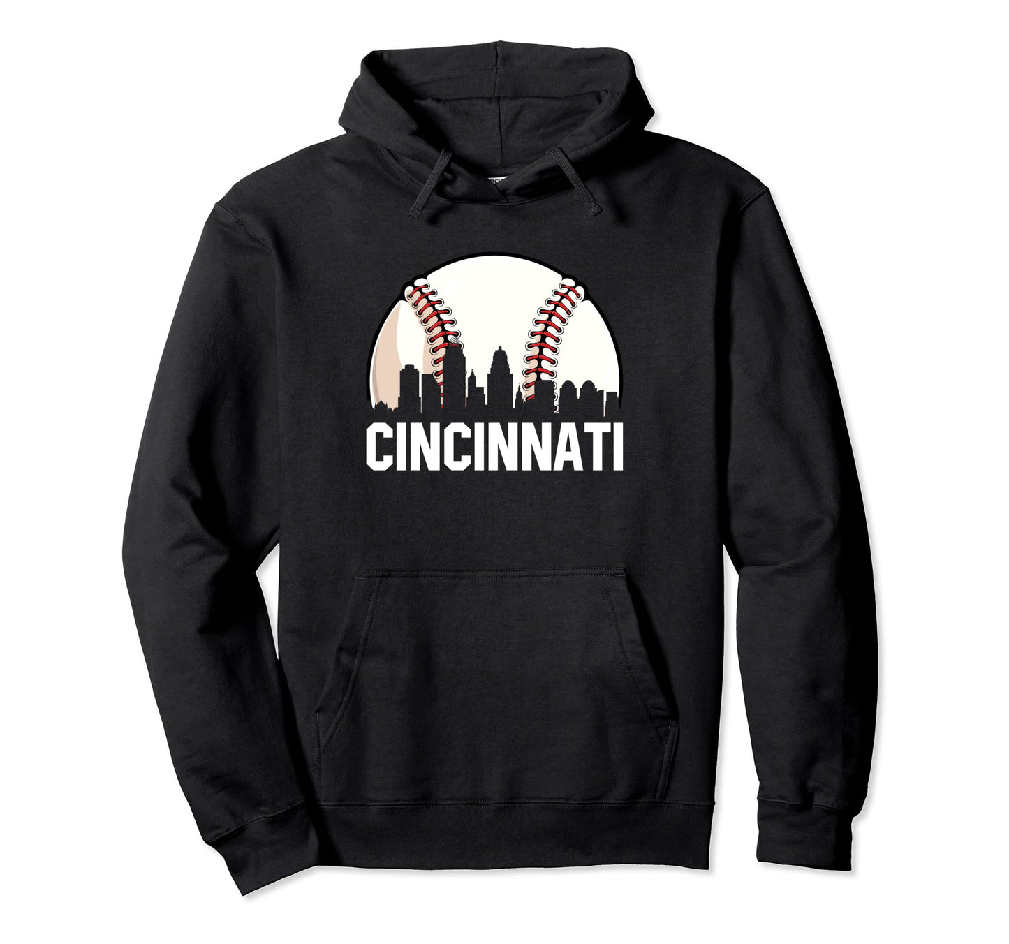 Cincinnati Cityscape Dad Baseball Lover Hoodie - Custom Art Print Unisex - T-Shirt, Sweatshirt, Hoodie