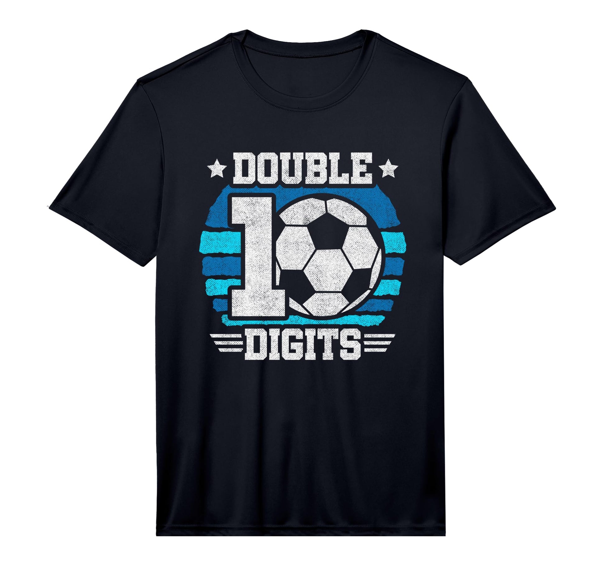 Soccer Birthday 10 Year Old Double T-Shirt - Novelty Apparel for Adults - T-Shirt, Sweatshirt, Hoodie