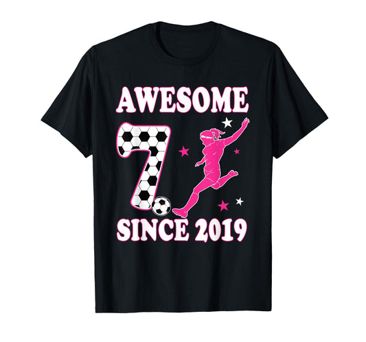 7 Year Old Awesome Since 2019 Birthday T-Shirt - Unique Graphic for Adults - T-Shirt, Sweatshirt, Hoodie