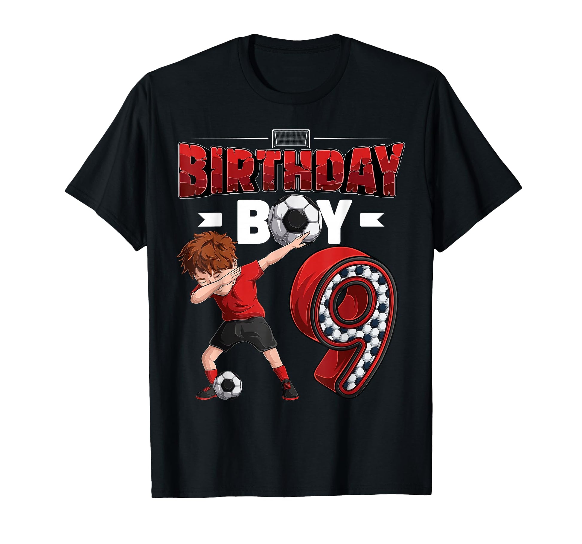Dabbing 9 Year Old Soccer Player 9Th T-Shirt - Casual Everyday Wear Unisex - T-Shirt, Sweatshirt, Hoodie