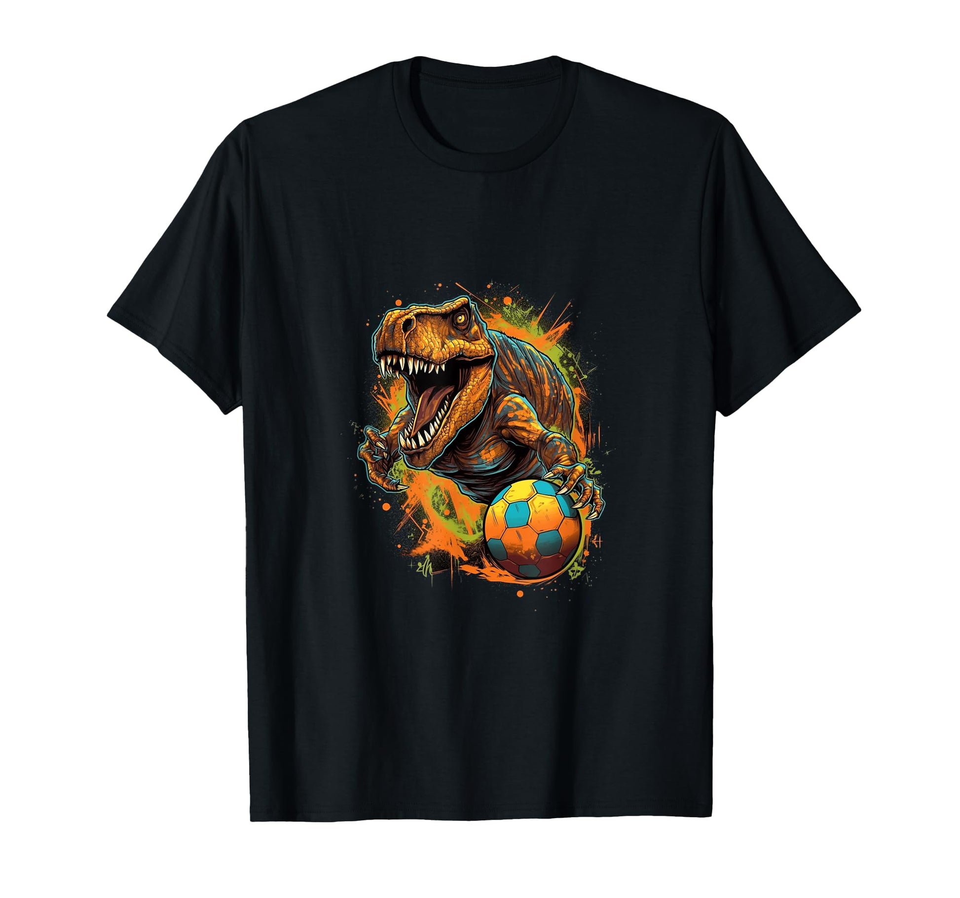 T Rex Playing Soccer Funny Dinosaur T-Shirt - Novelty Apparel Unisex - T-Shirt, Sweatshirt, Hoodie