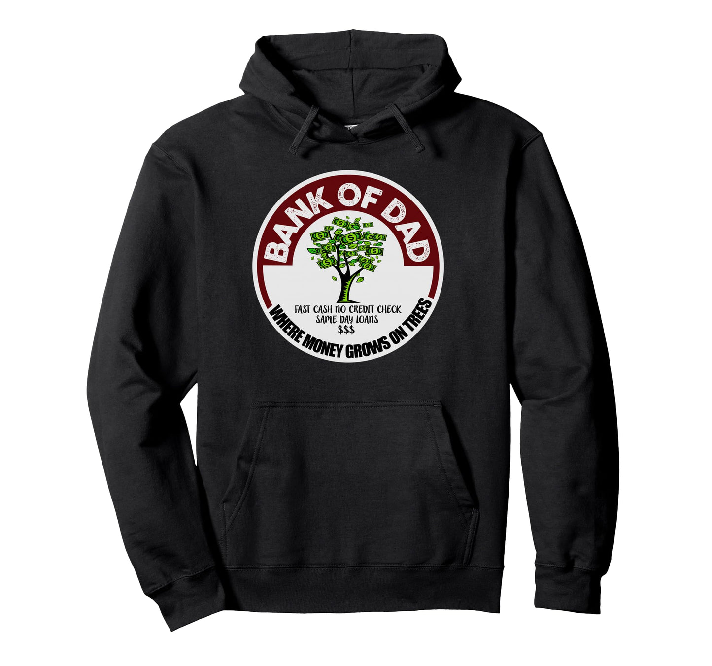 Dad Father Bank Fast Cash No Credit Check Hoodie - Minimalist Print Unisex - T-Shirt, Sweatshirt, Hoodie