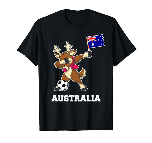Australia Soccer Reindeer T-Shirt - Casual Everyday Wear Men Women - T-Shirt, Sweatshirt, Hoodie