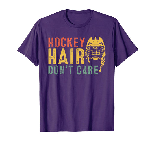 80S 90S Hockey Hair Dont Care Funny T-Shirt - Streetwear Style Men Women - T-Shirt, Sweatshirt, Hoodie