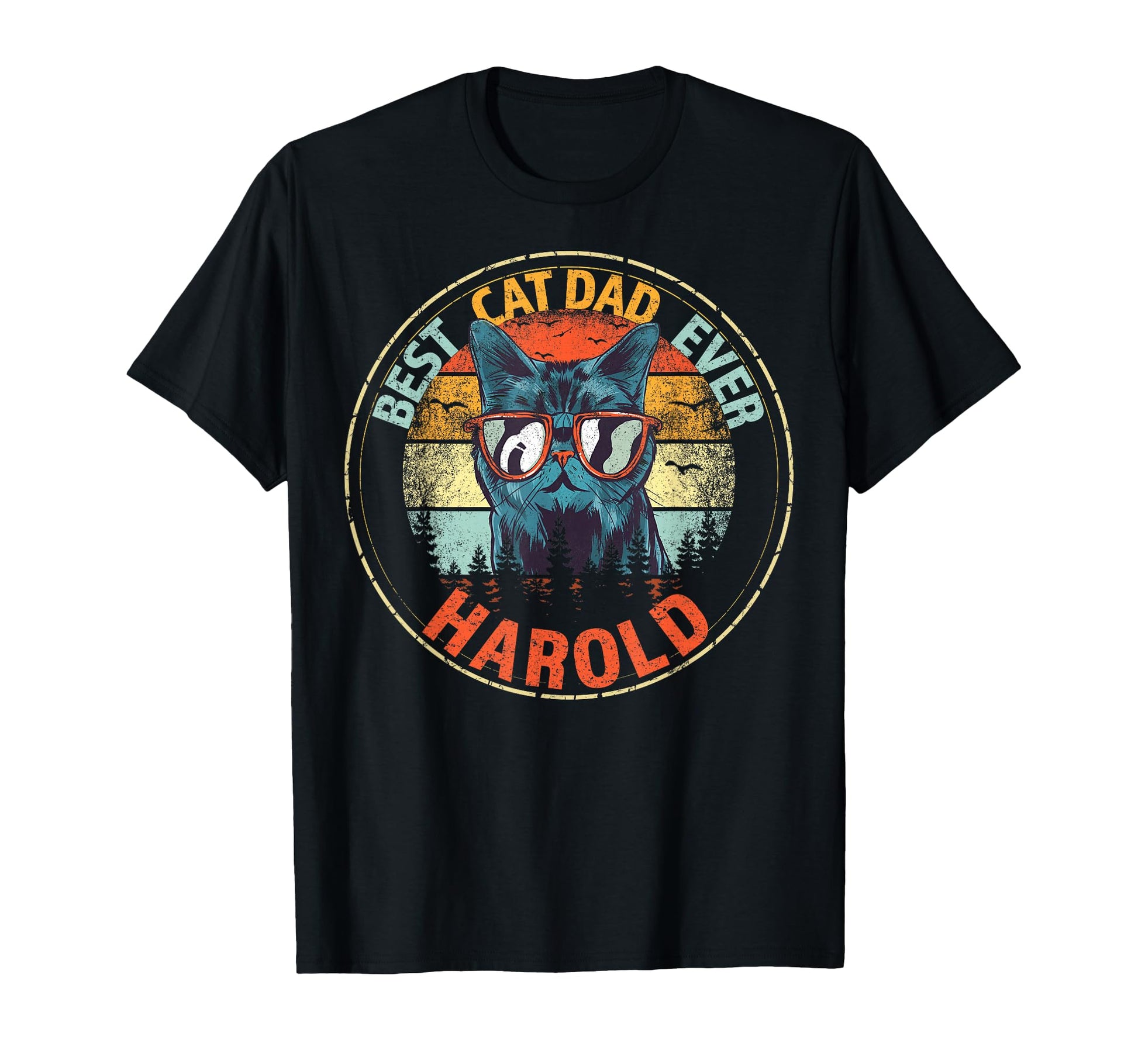 Harold Best Cat Dad Ever Funny Custom T-Shirt - Custom Art Print Men Women - T-Shirt, Sweatshirt, Hoodie