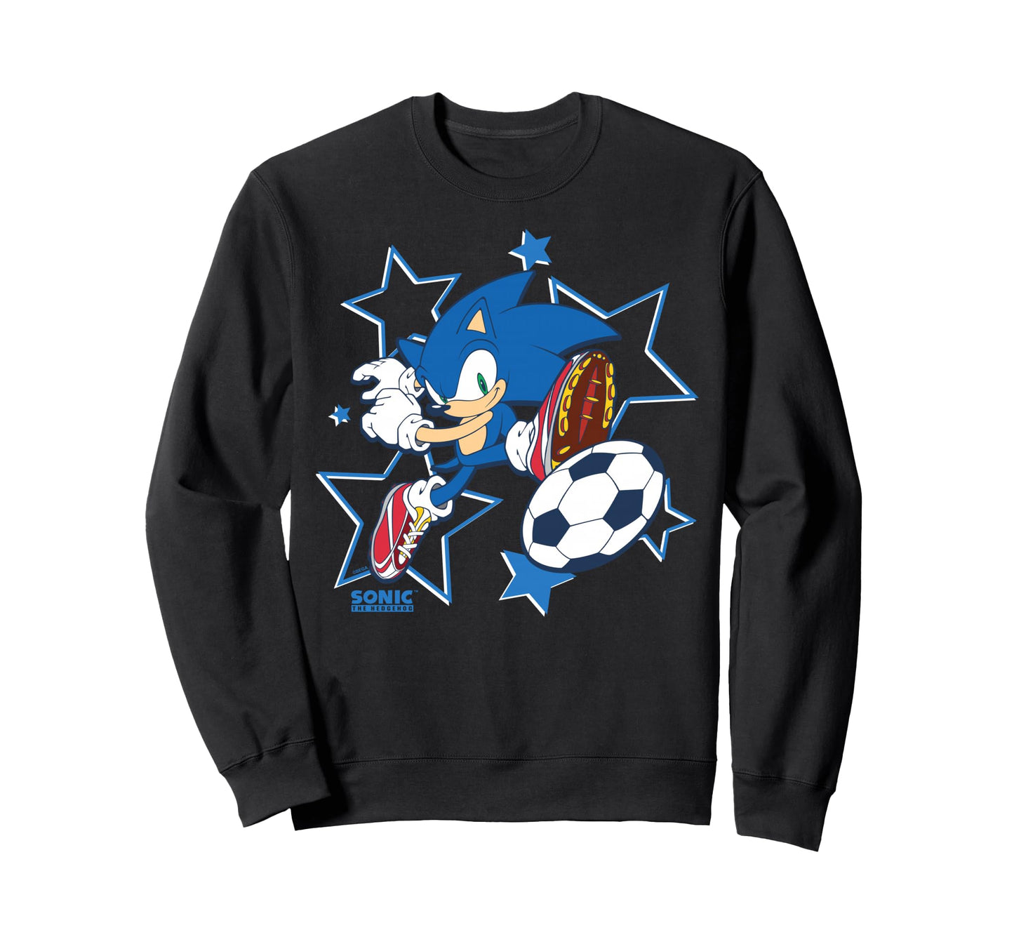 Sonic Hedgehog Stricking Soccer Ball Sweatshirt - Trendy Graphic Unisex - T-Shirt, Sweatshirt, Hoodie