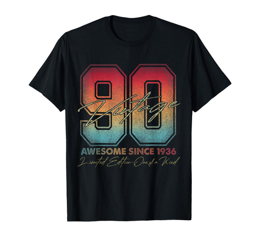 90 Year Old Gifts 1936 90Th T-Shirt - Fun Novelty Design for Adults - T-Shirt, Sweatshirt, Hoodie