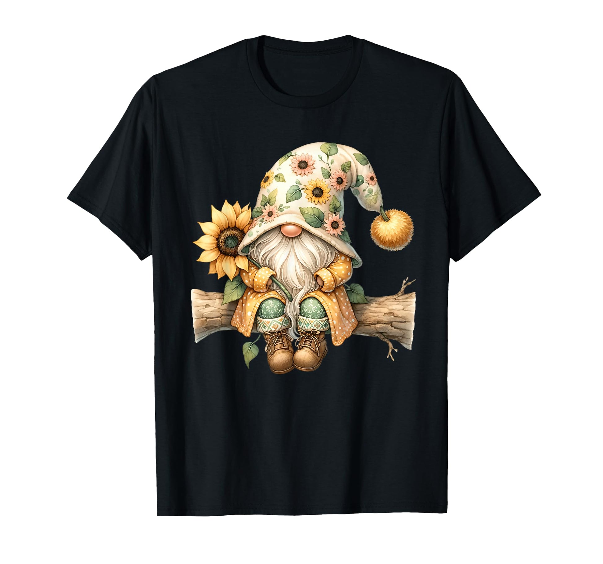 Sunflower Gnome Dad Hippie Mom And Funny T-Shirt - Trendy Graphic Unisex - T-Shirt, Sweatshirt, Hoodie