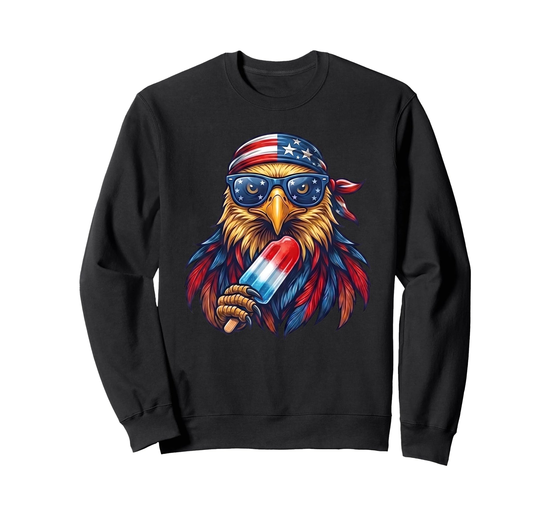 American Flag Bald Eagle 4Th July Sweatshirt - Custom Art Print Men Women - T-Shirt, Sweatshirt, Hoodie
