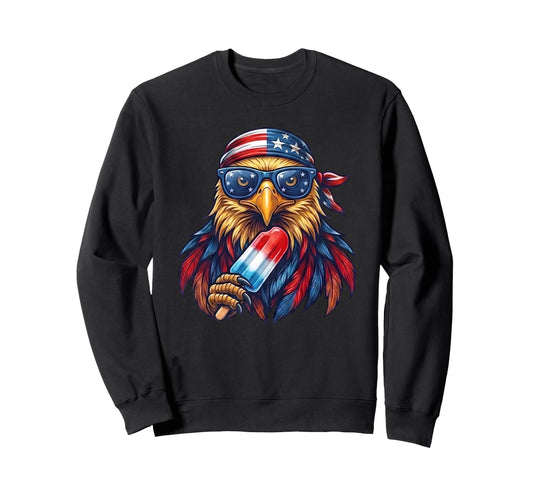 American Flag Bald Eagle 4Th July Sweatshirt - Custom Art Print Men Women - T-Shirt, Sweatshirt, Hoodie