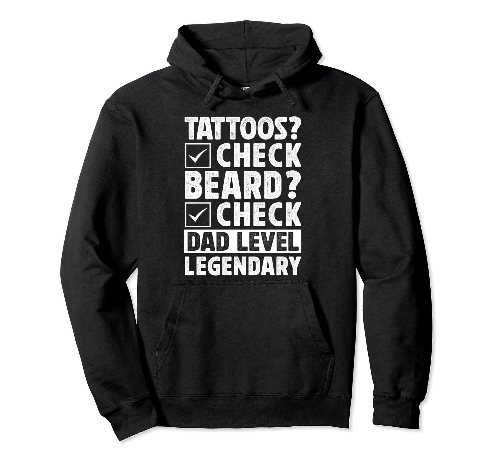 Bearded Inked Dad Beard Tattoo Fathers Day Hoodie - Graphic Print Men Women - T-Shirt, Sweatshirt, Hoodie