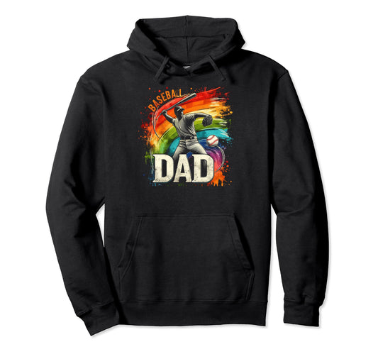 Baseball Dad Fathers Day Hoodie - Trendy Graphic for Adults - T-Shirt, Sweatshirt, Hoodie