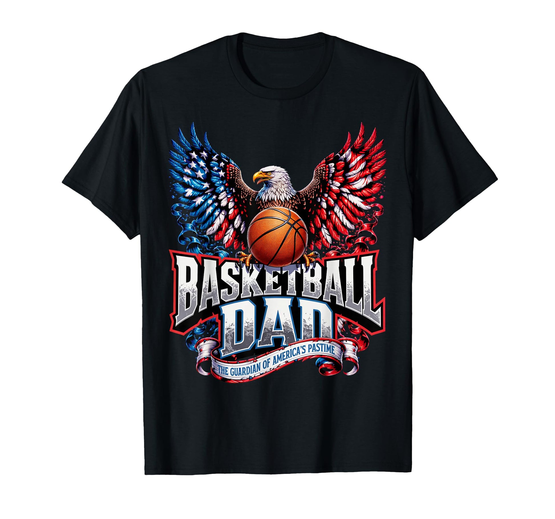 Basketball Dad American Flag Basketball T-Shirt - Unique Graphic Unisex - T-Shirt, Sweatshirt, Hoodie