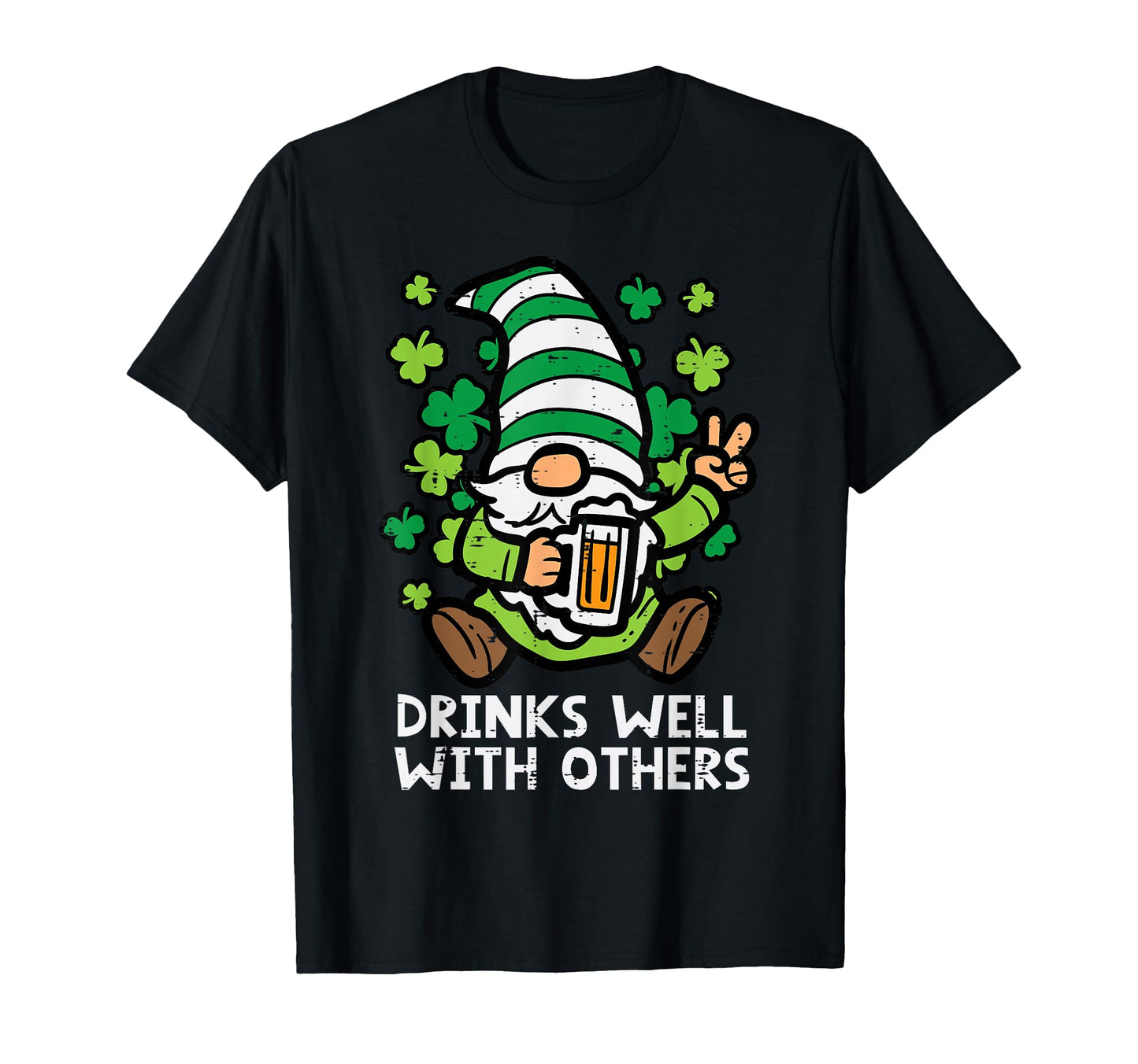 St Patrick Day Irish Gnome Funny Saint T-Shirt - Minimalist Print Unisex - T-Shirt, Sweatshirt, Hoodie