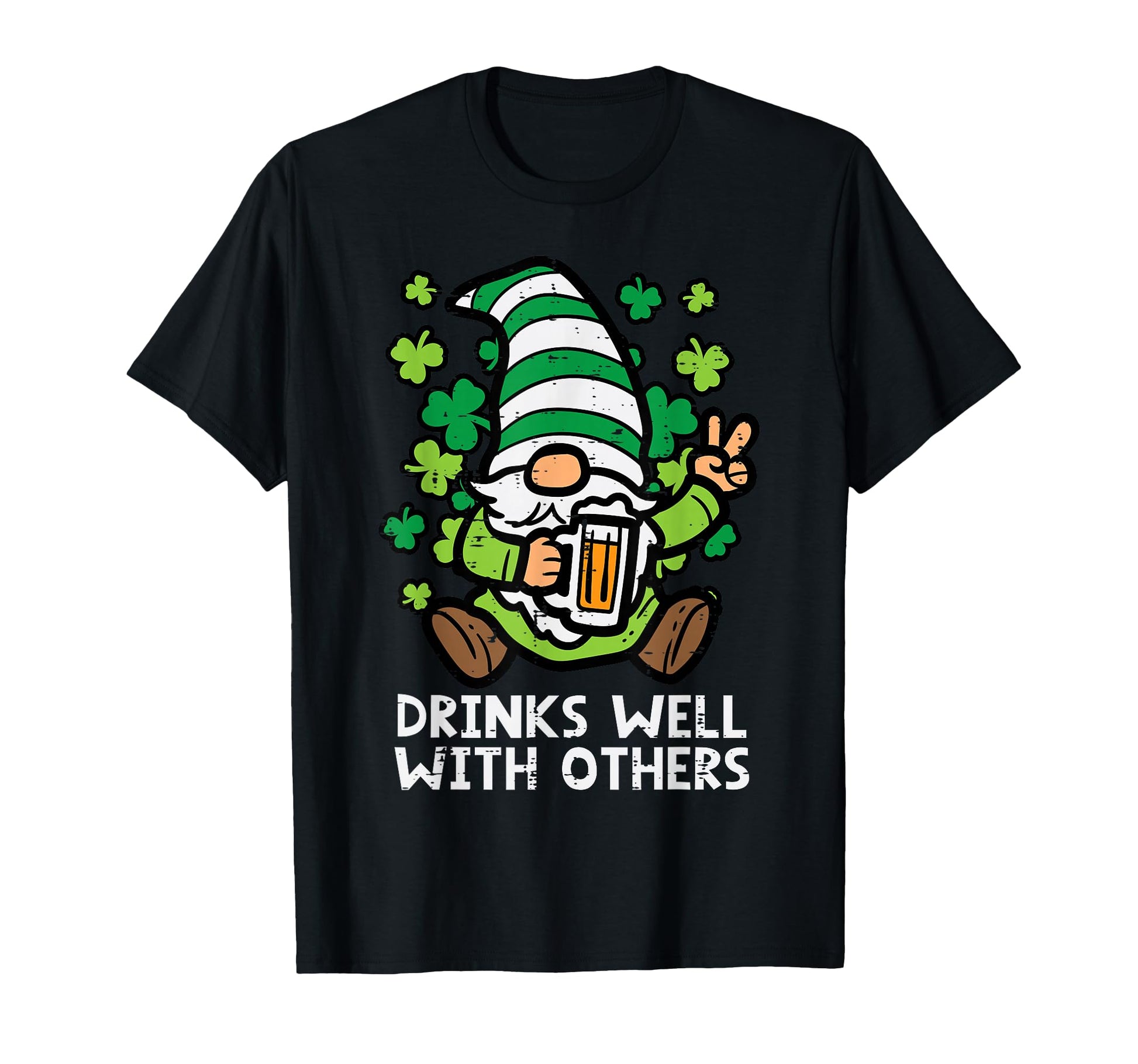 St Patrick Day Irish Gnome Funny Saint T-Shirt - Minimalist Print Unisex - T-Shirt, Sweatshirt, Hoodie