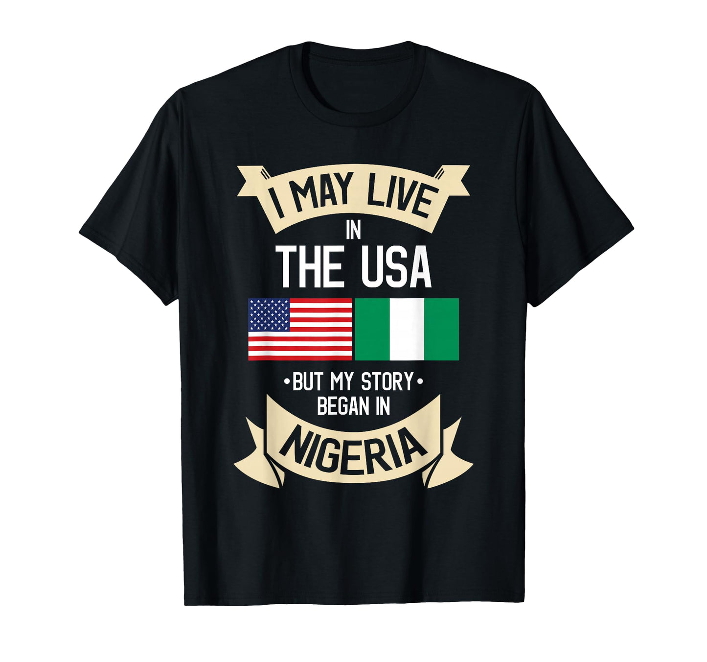 Nigeria American Flag Usa Nigerian Roots T-Shirt - Minimalist Print Unisex - T-Shirt, Sweatshirt, Hoodie
