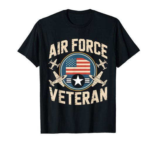 Air Force Veteran Us American Flag Dad T-Shirt - Aesthetic Graphic Unisex - T-Shirt, Sweatshirt, Hoodie