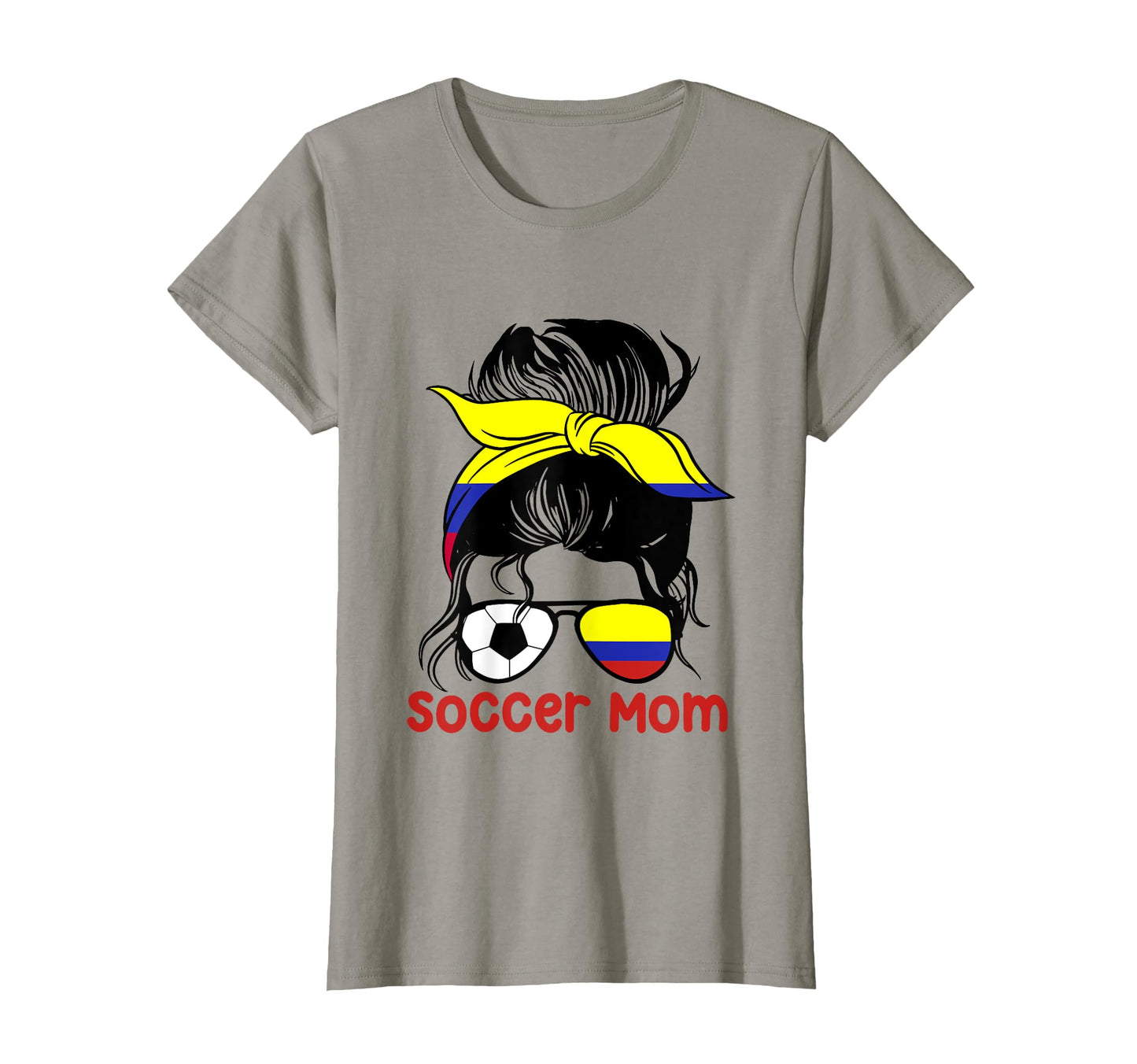 Soccer Mom Colombia Messy Bun Mothers Day T-Shirt - Novelty Apparel Unisex - T-Shirt, Sweatshirt, Hoodie