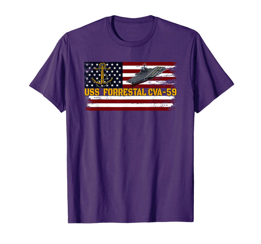 Aircraft Carrier Uss Forrestal Cva 59 T-Shirt - Trendy Graphic for Adults - T-Shirt, Sweatshirt, Hoodie