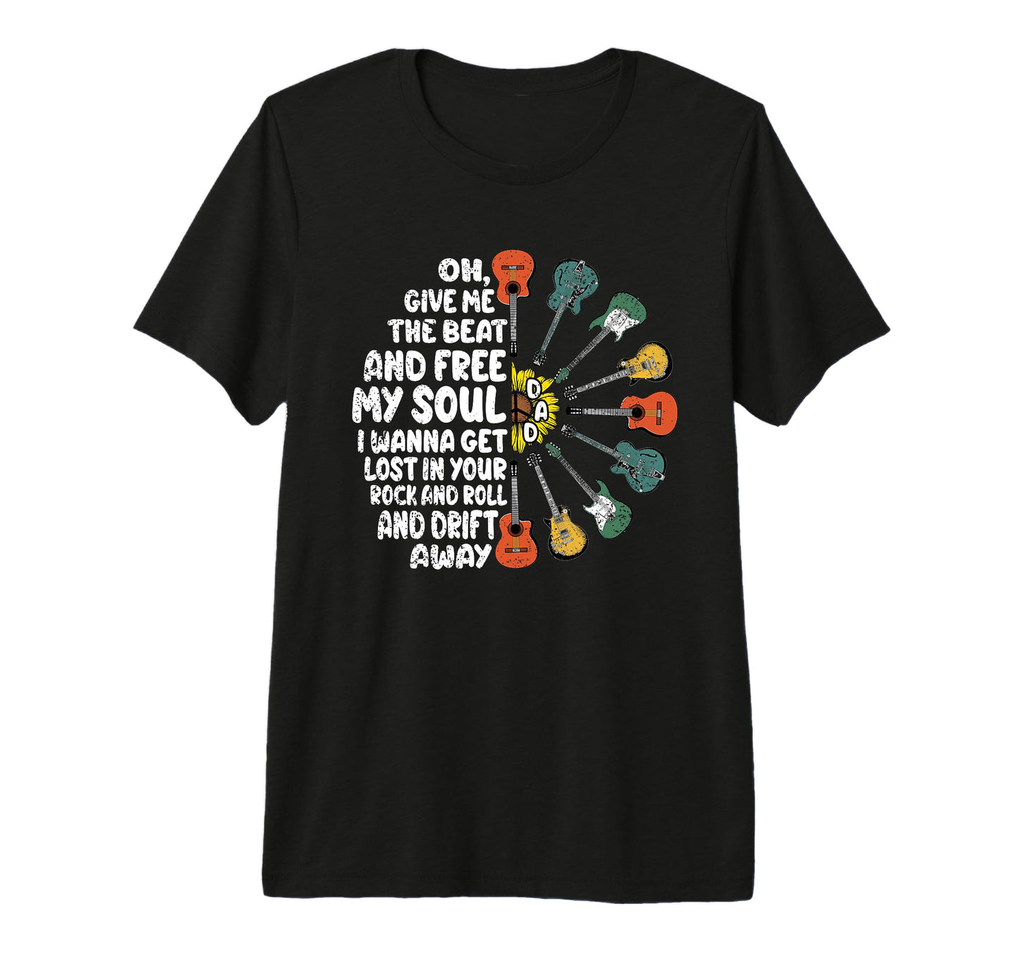 Mens Guitar Player Dad Fathers Day T-Shirt - Custom Art Print Unisex - T-Shirt, Sweatshirt, Hoodie