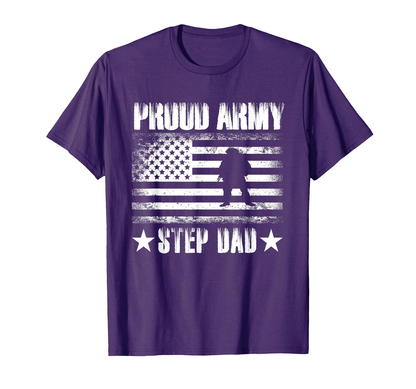 Proud Army Step Dad Usa Flag Military T-Shirt - Novelty Apparel for Adults - T-Shirt, Sweatshirt, Hoodie