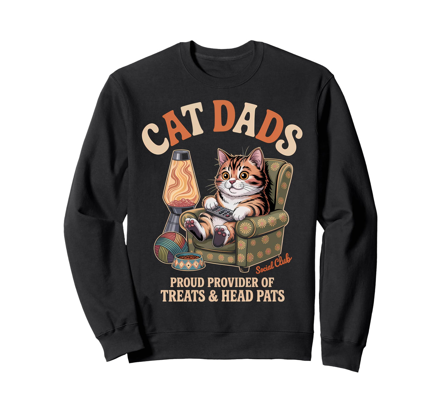 Cat Dads Social Club Funny Cat Dad Sweatshirt - Minimalist Print Men Women - T-Shirt, Sweatshirt, Hoodie