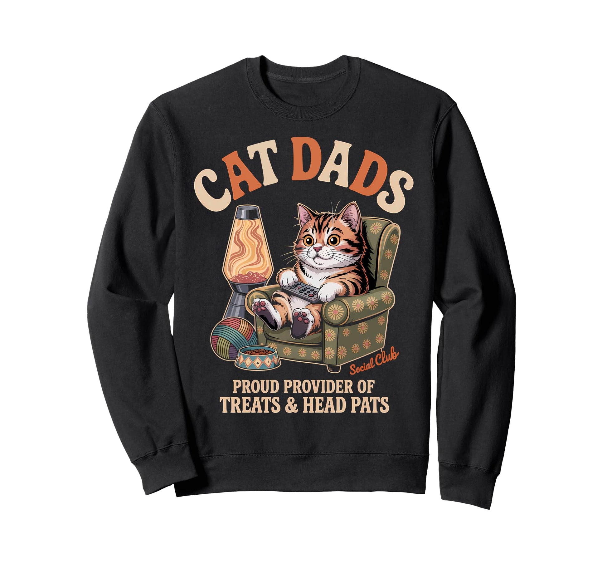 Cat Dads Social Club Funny Cat Dad Sweatshirt - Minimalist Print Men Women - T-Shirt, Sweatshirt, Hoodie