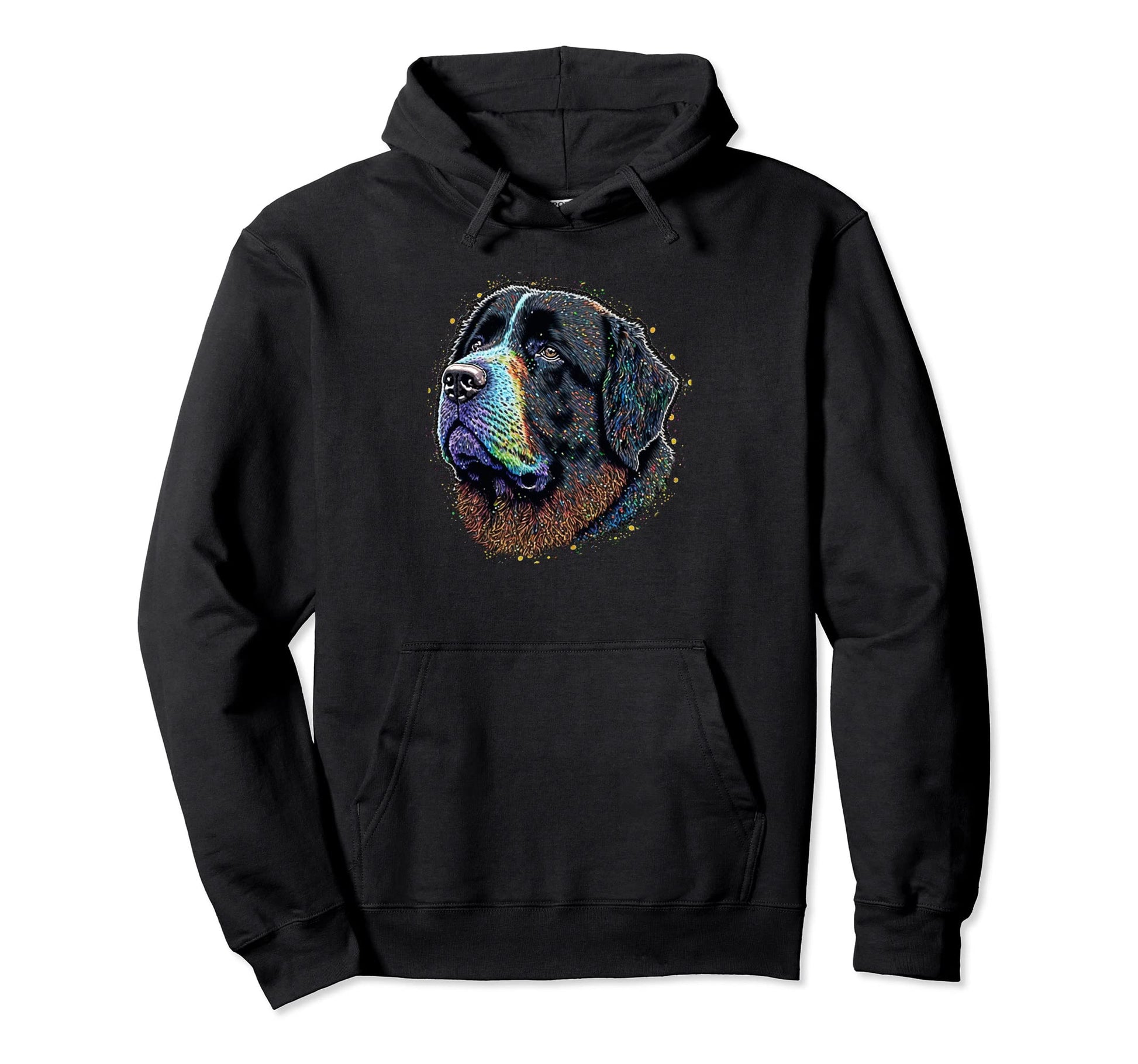 Newfoundland Lover Colorful Art Funny Hoodie - Streetwear Style for Adults - T-Shirt, Sweatshirt, Hoodie