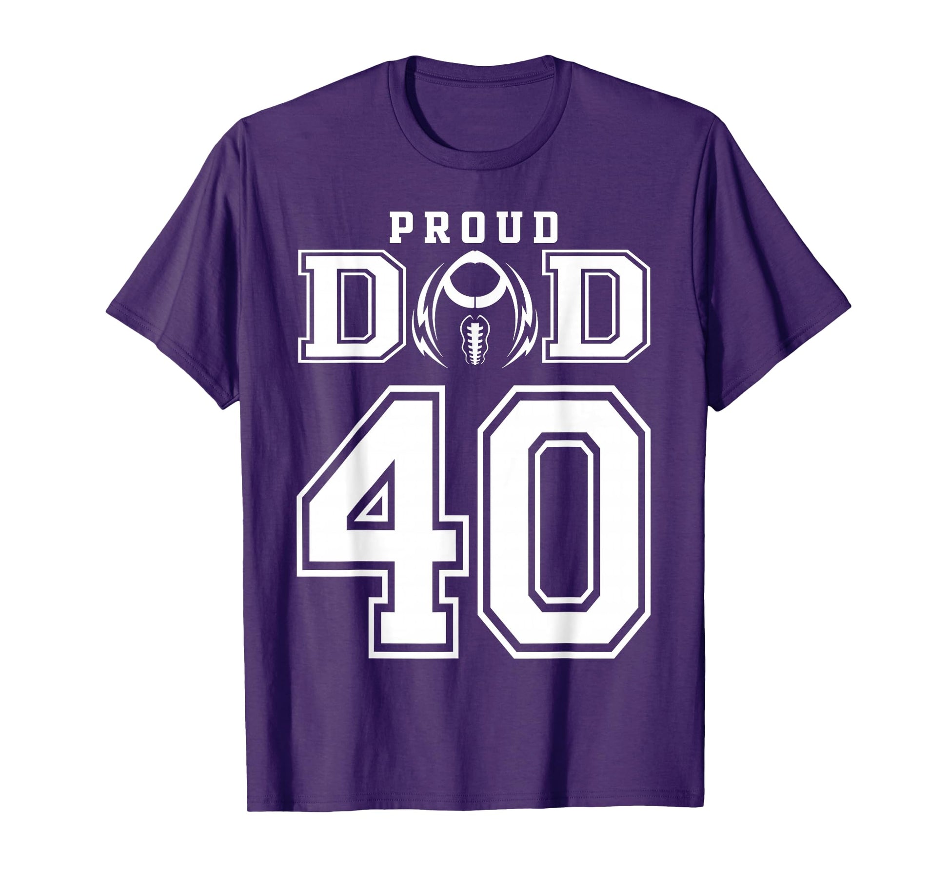 Custom Proud Football Dad Number 40 T-Shirt - Custom Art Print for Adults - T-Shirt, Sweatshirt, Hoodie
