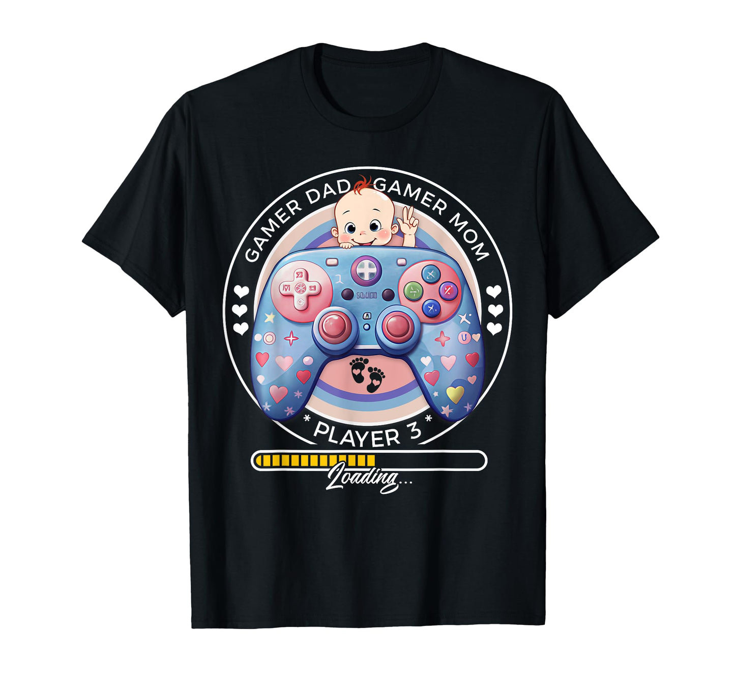 Player 3 Loading Gamer Mom Dad T-Shirt - Aesthetic Graphic Unisex - T-Shirt, Sweatshirt, Hoodie