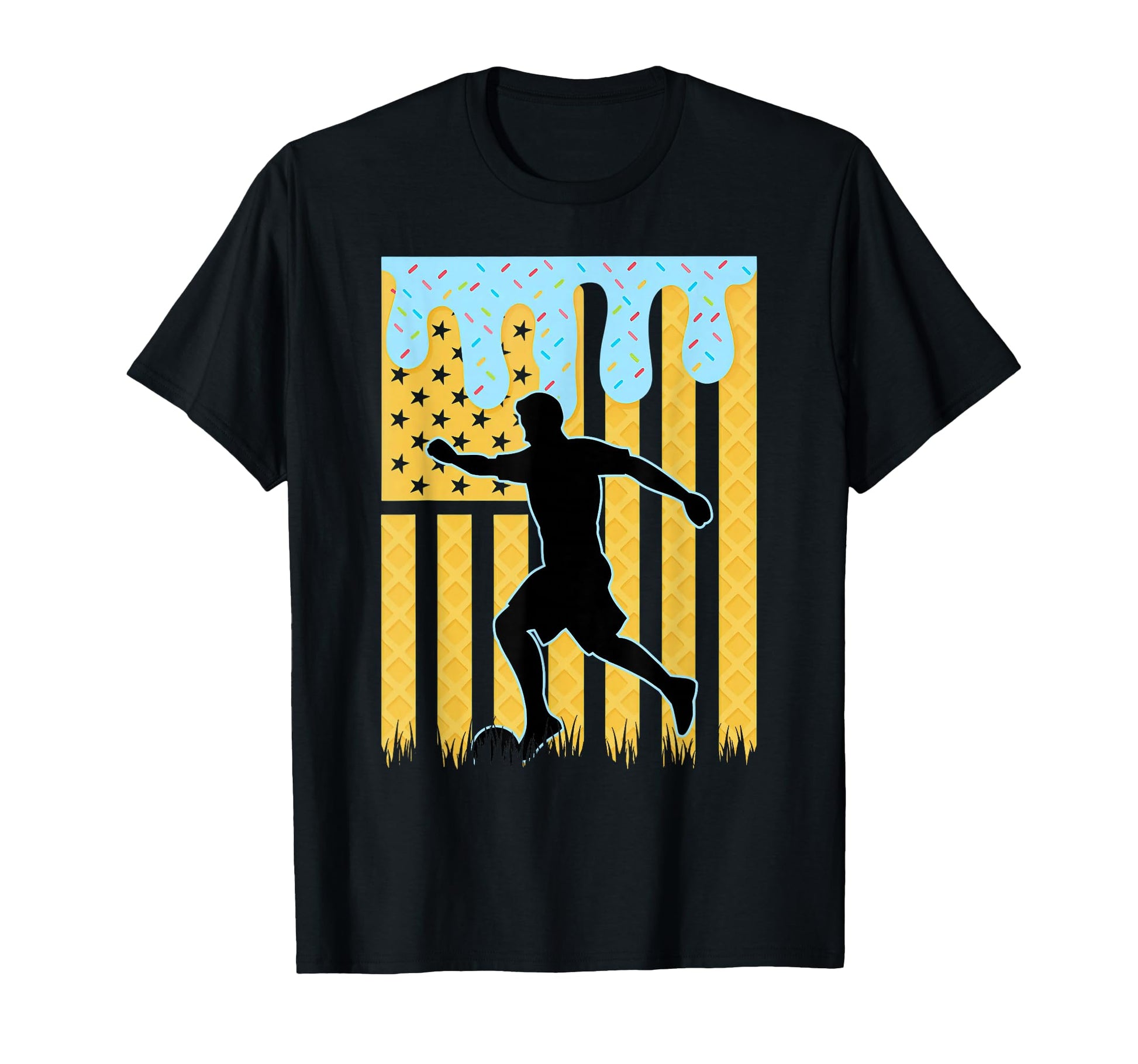 Soccer Drip Dripping Ice Cream T-Shirt - Fun Novelty Design Men Women - T-Shirt, Sweatshirt, Hoodie