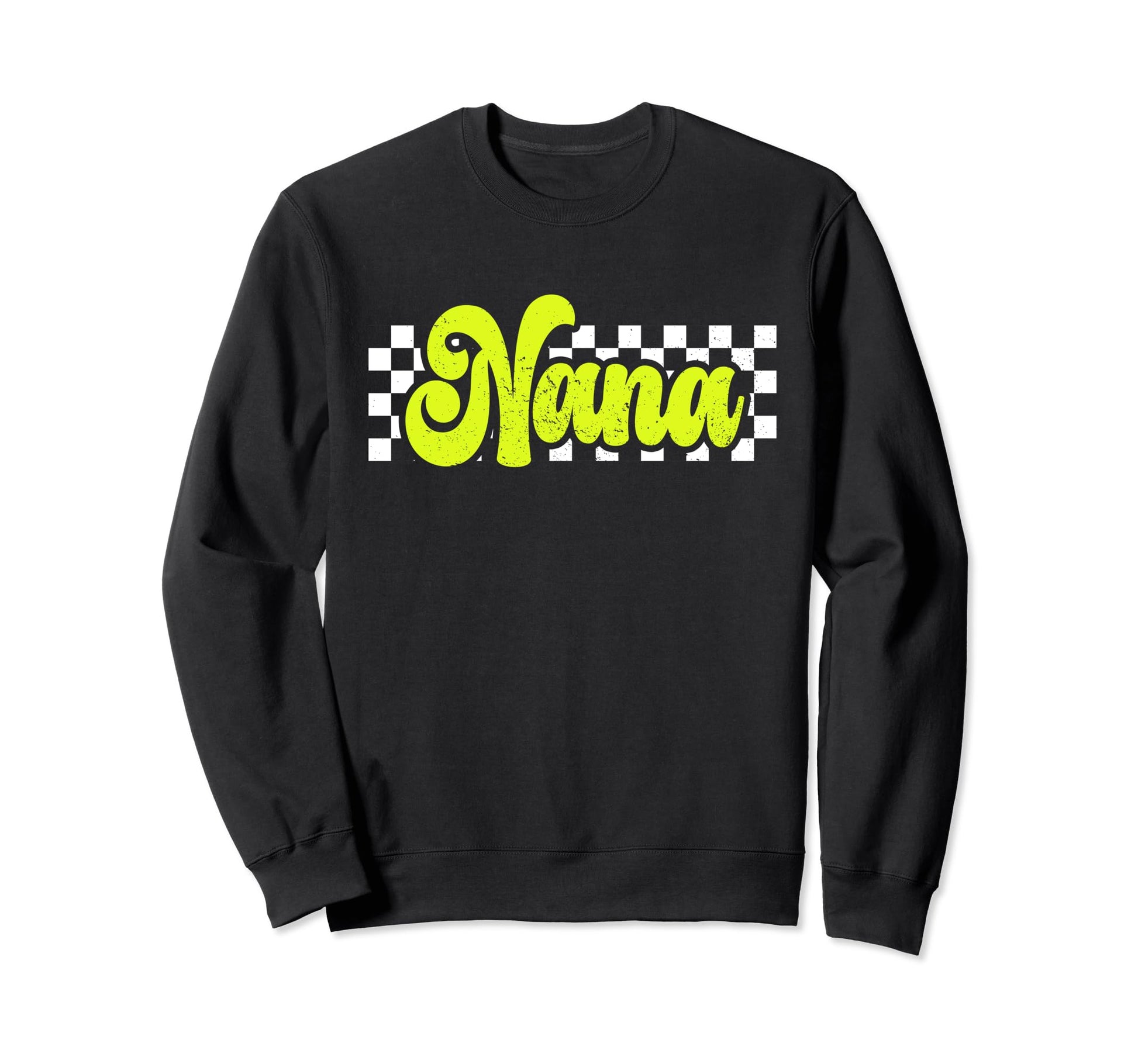 Nana Womens Checkered Distressed Sweatshirt - Unique Graphic for Adults - T-Shirt, Sweatshirt, Hoodie