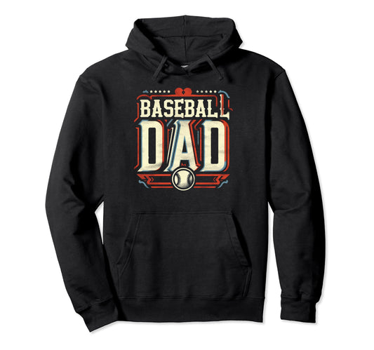 Baseball Dad Fathers Day Hoodie - Graphic Print Unisex - T-Shirt, Sweatshirt, Hoodie