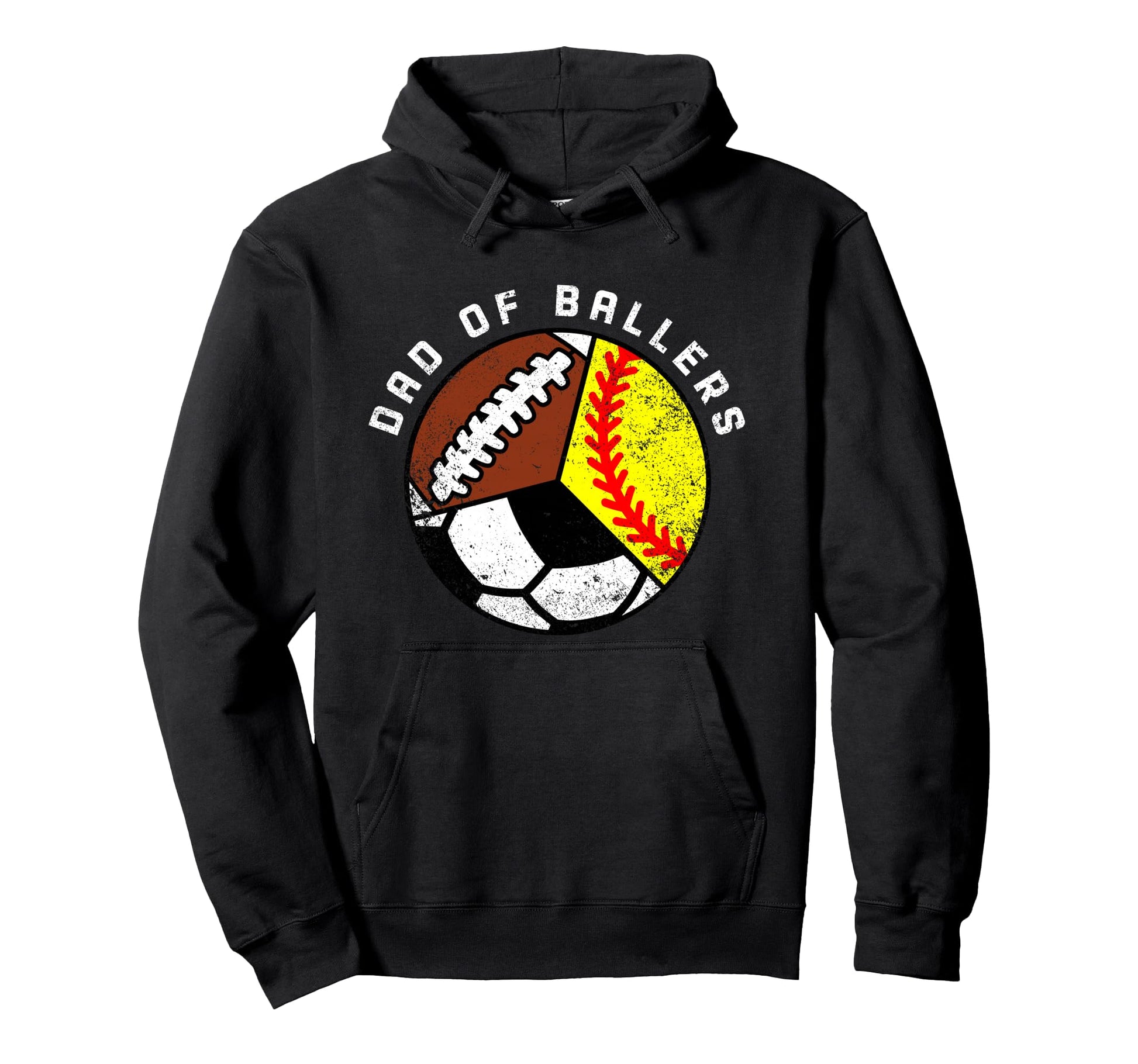 Dad Ballers Funny Softball Soccer Hoodie - Aesthetic Graphic Men Women - T-Shirt, Sweatshirt, Hoodie