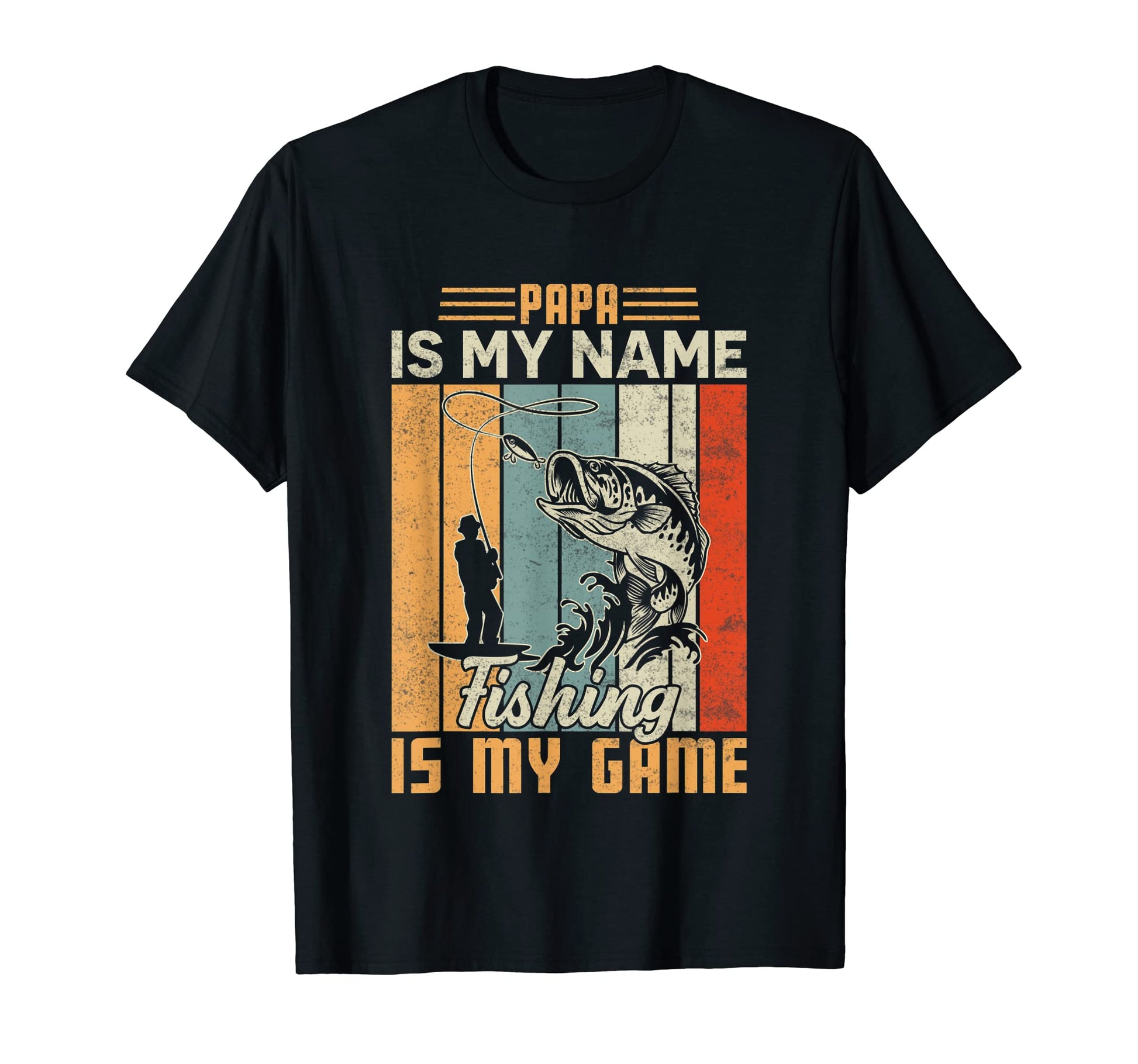 Mens Papa Is My Name Fishing Is My T-Shirt - Fun Novelty Design for Adults - T-Shirt, Sweatshirt, Hoodie