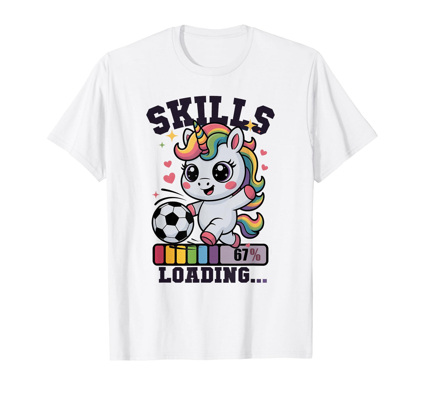 Soccer Unicorn 67 Skills Loading Winning T-Shirt - Custom Art Print Unisex - T-Shirt, Sweatshirt, Hoodie