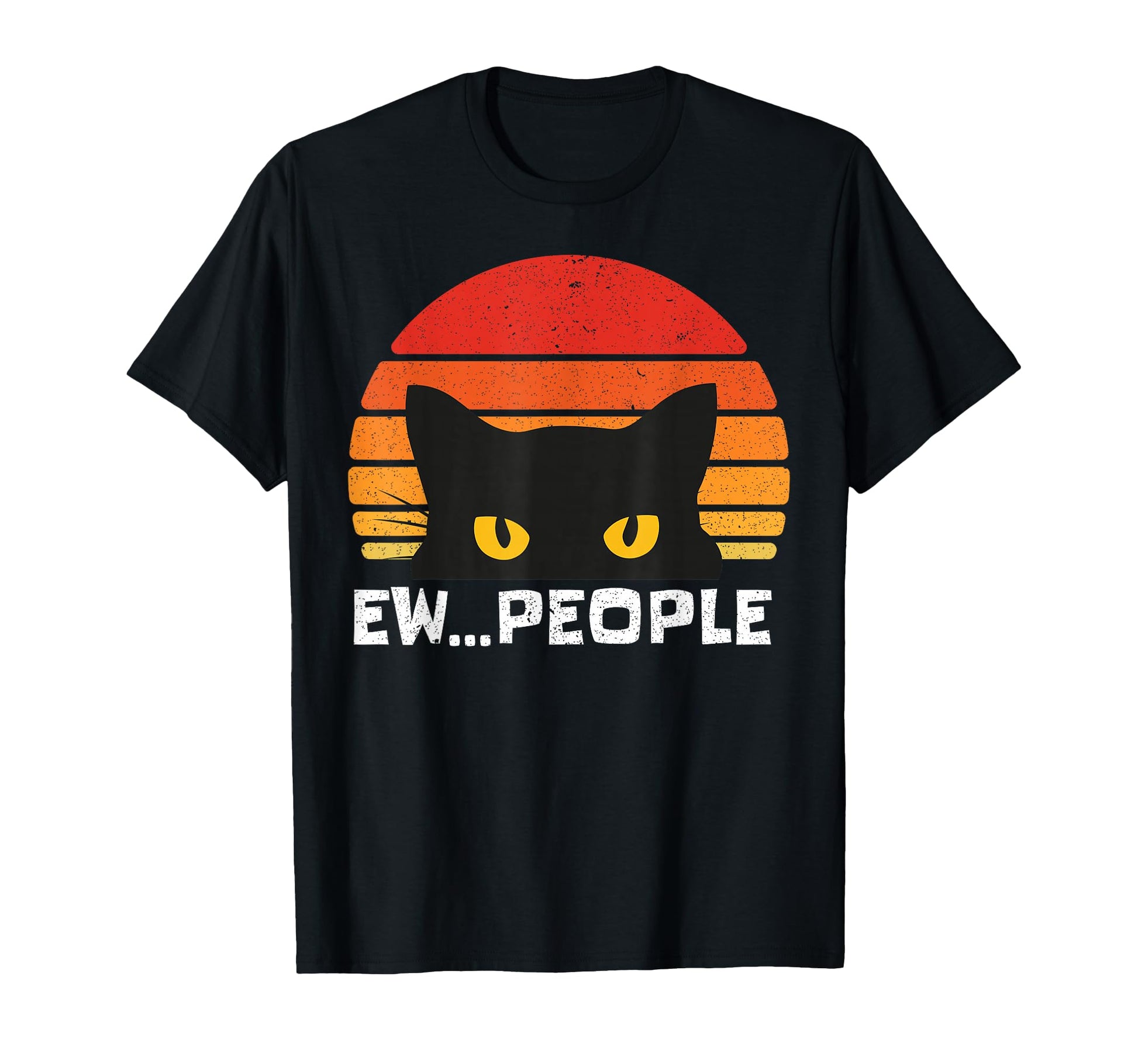 Ew People Funny Black Cat Gifts Anti T-Shirt - Minimalist Print for Adults - T-Shirt, Sweatshirt, Hoodie