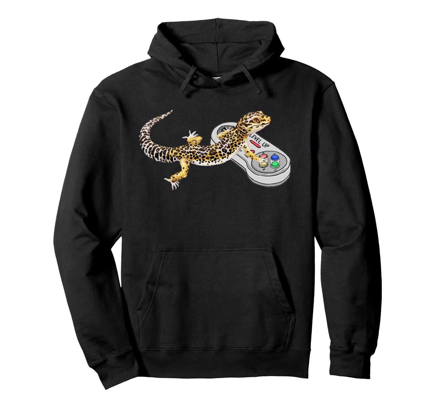 Leopard Gecko Playing Video Game Lizard Hoodie - Trendy Graphic Men Women - T-Shirt, Sweatshirt, Hoodie