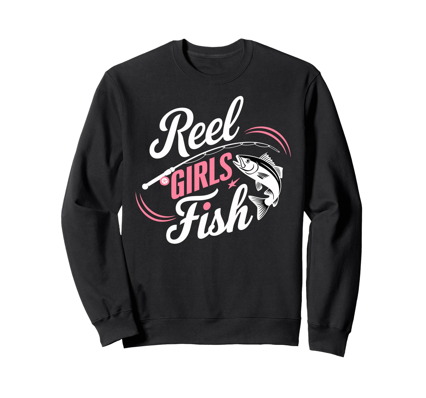 Reel Fish Fisher Mom Bass Sweatshirt - Casual Everyday Wear Men Women - T-Shirt, Sweatshirt, Hoodie