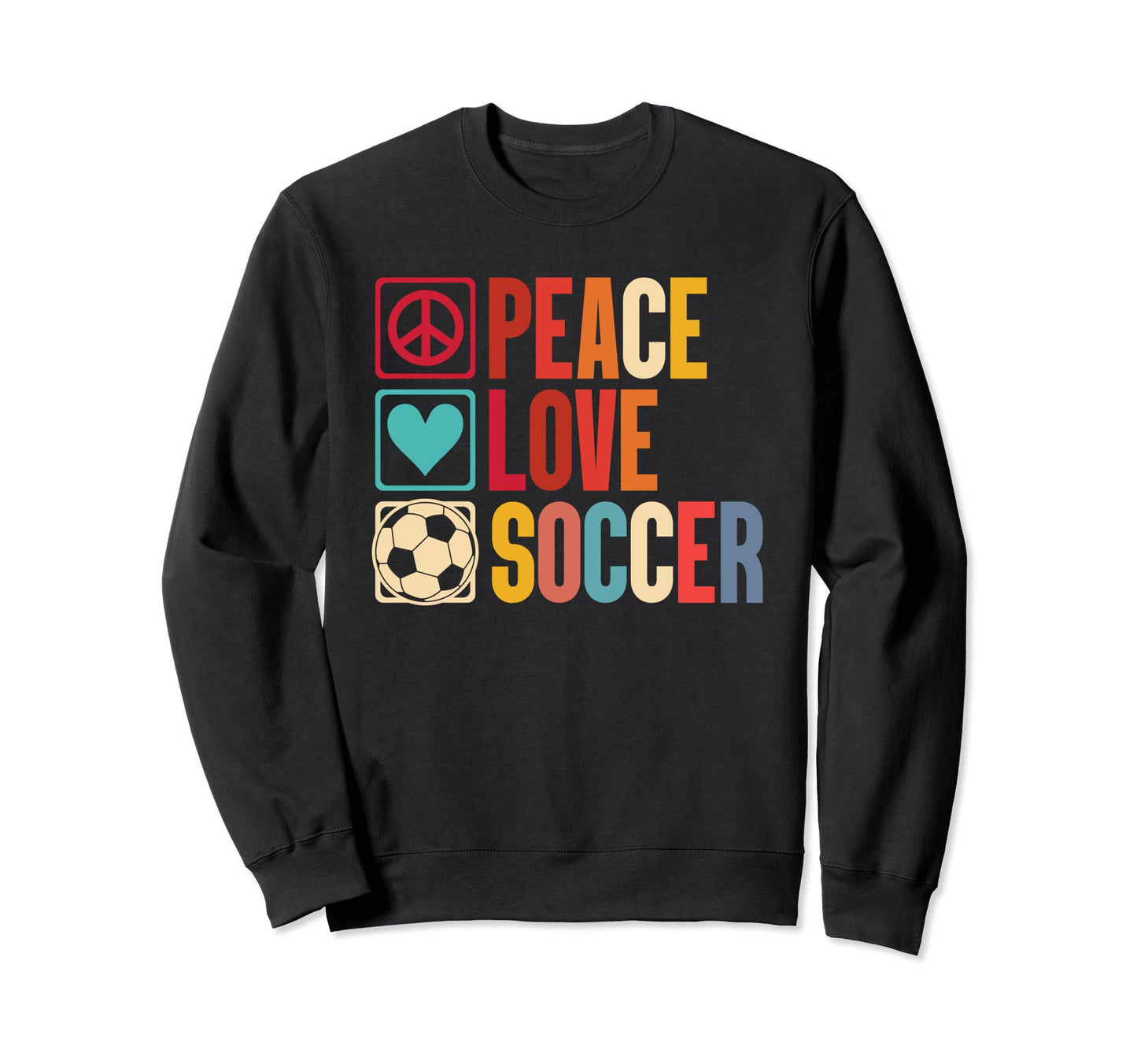 Soccer Enthusiasts Peace Love Fans Sweatshirt - Minimalist Print Men Women - T-Shirt, Sweatshirt, Hoodie